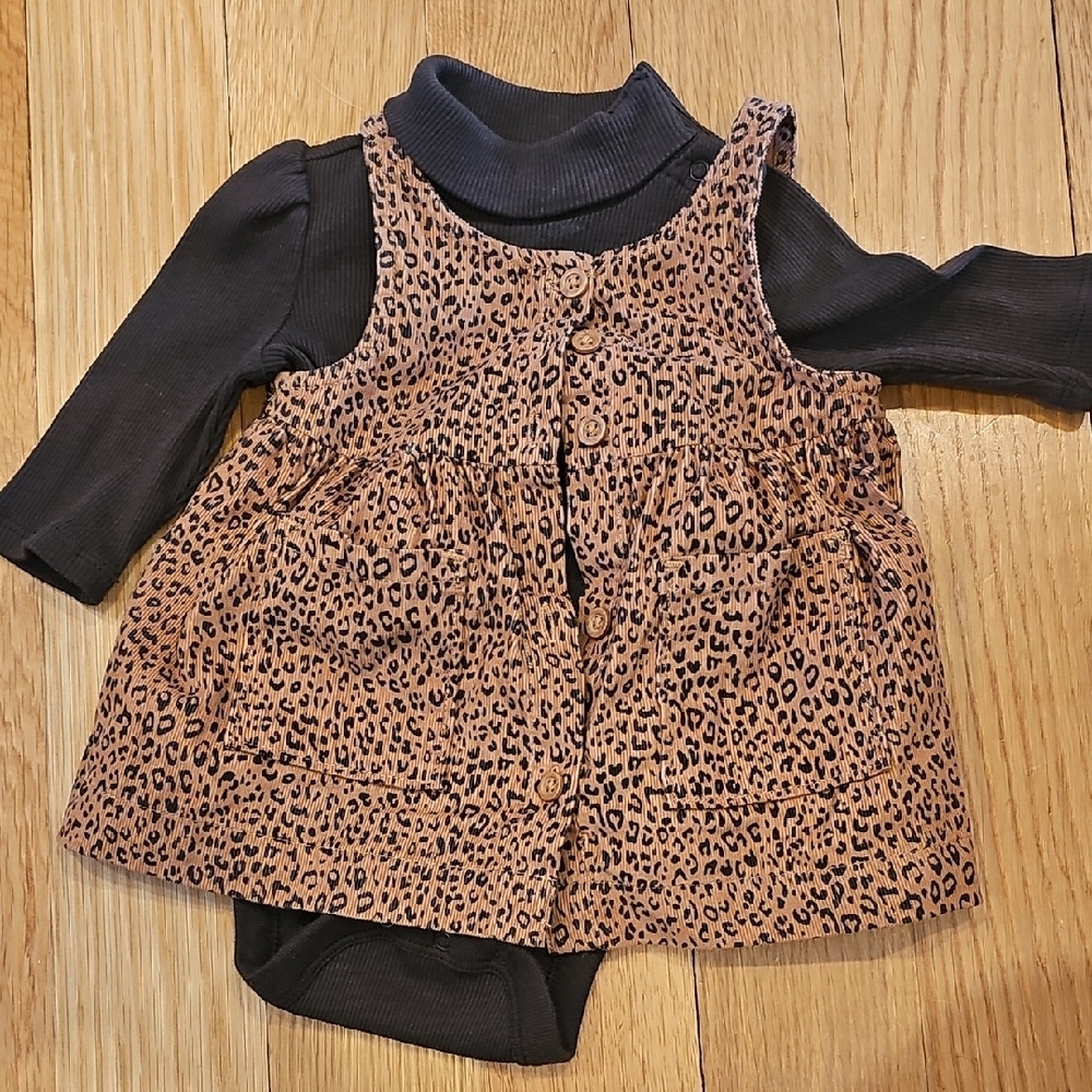 GAP Kids Leopard Print Dress with Black Undershirt